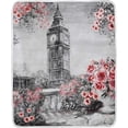 thumbnail image 2 of SKYSONIC Velvet Plush Throw Thermal Blanket - 4x5FT - Summer London Rose Printed for Couch Bed Sofa Car, 2 of 5