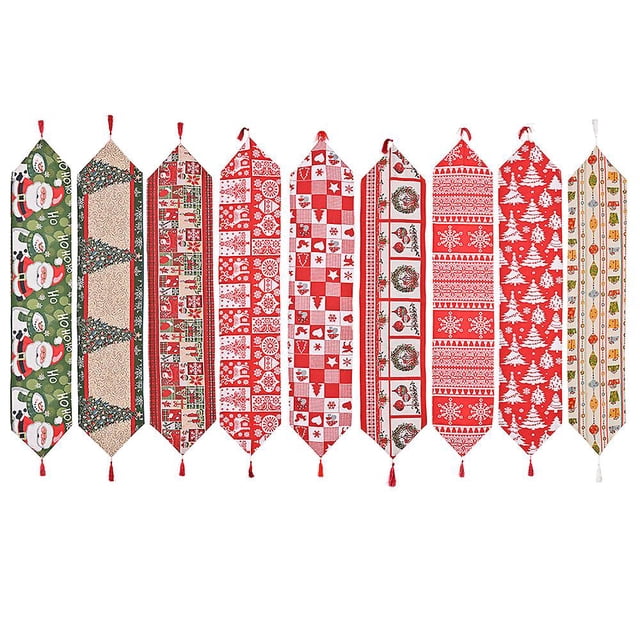 Decoración navideña, nueva Bandera de mesa de algodón y poliéster navideño, mantel creativo de Navidad, decoración de mesa, decoración del hogar