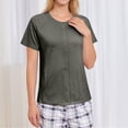 thumbnail image 6 of longantii Mastectomy Shirts with Drain Pockets for Women Short Sleeve Shirt Chemotherapy Must Haves Dark Gray M, 6 of 9