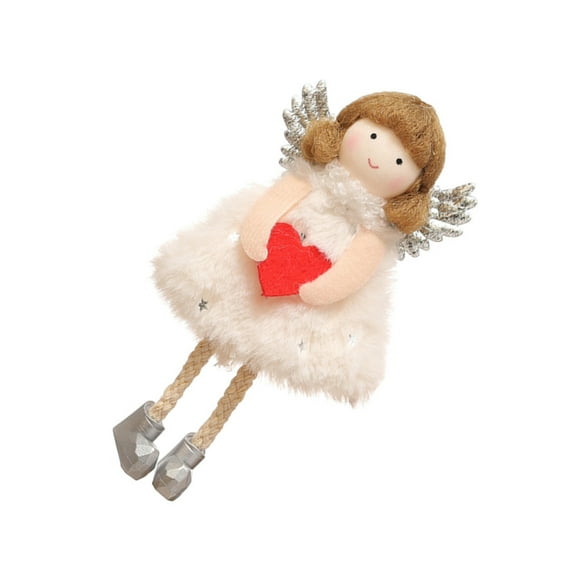 FRCOLOR 1Pc Creative Plush Angel Doll with Heart Shape Pattern Plush Doll Hanging Decor