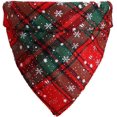 thumbnail image 3 of Paquete de 2 bandanas para perros a rayas rojas y verdes para mascotas, bufanda, babero, gorros navideños, perros grandes, disfraces, mascotas, celosía, bandana, copo de nieve (L, copo de nieve), 3 of 5