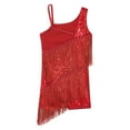 thumbnail image 6 of iiniim Kids Girls Shiny Tassel Latin Dance Sleeveless Salsa Tango Jazz Samba Ballroom Fringe Dress Red 12, 6 of 7