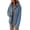 Blue, variant on Women's Hooded Puffer Jacket Winter Warm Full Zip Up Oversized Short Quilted Coat with Pockets Petite