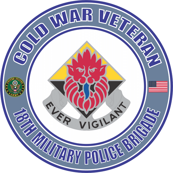 3.8 Inch U.S. Army Cold War 18th Military Police Brigade Unit Crest Veteran Decal