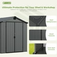 thumbnail image 5 of Patiowell 6'x10' Resin Storage Shed, Lockable Door & Window, Durable All-Weather Outdoor Shed for Garden & Tool Storage, Dark Gray, 5 of 9