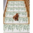 thumbnail image 2 of Eucalyptus Leaves Stair Treads for Wooden Steps Indoor Runner Rug Carpet, Sage Green Spring Summer Botanical 7 Pieces Peel and Stick Staircase Step Treads Covers Washable Throw Door Mats, 30"x8", 2 of 6