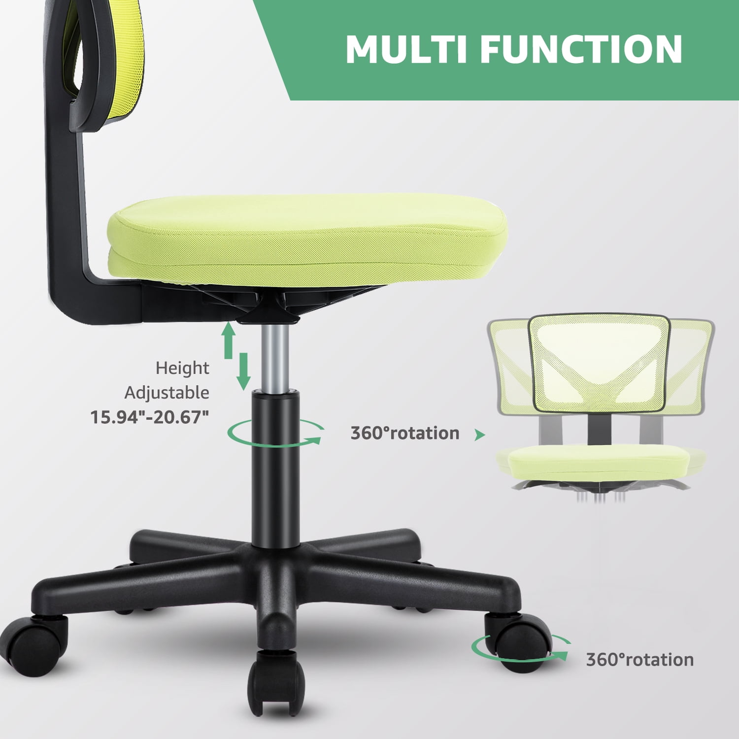 MAYEERTY Ergonomic Mid-Back Executive Office Chair Swivel Computer Desk Task Chair，Black