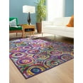thumbnail image 4 of Unique Loom Calypso Collection Area Rug - Tobago (9' x 12' Rectangle Multi/Green), 4 of 12