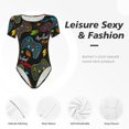 thumbnail image 6 of Gaeub Play Game3 Women'S Short Sleeve One Piece Swimsuit Sexy High-Waisted Bodysuit For Swimming, Beach, Sports - X-Large, 6 of 9