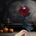 thumbnail image 6 of YIMWNYI Artificial Black Rose with Eyeball Center, Fall Decorations, Halloween Floral Arrangements, Gothic Style, Unique Silk Flower for Haunted House and Themed Decor, 6 of 6