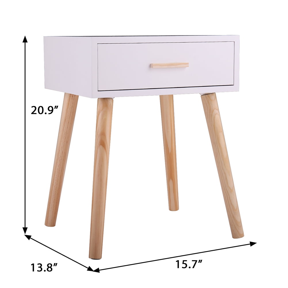 Kepooman Set of 2 Nightstands for Bedroom with 1 Drawer Storage Drawer, Fashion Bedside Cupboard for Nursery, Bedside Furniture for Living Room, White Kepooman Set of 2 Nightstands for Bedroom with 1 Drawer Storage Drawer, Fashion Bedside Cupboard for Nursery, Bedside Furniture for Living Room, White