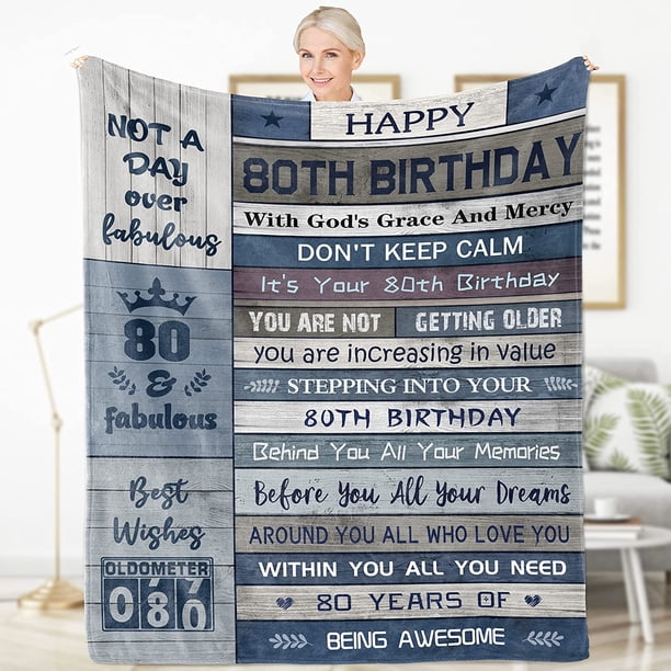 LHSHID 100th Birthday Decorations 100th Birthday Gift for Women Gifts for 100 Year Old Woman Man Best Gifts for 100 Year Old Grandma Grandpa Happy 100 Year Old Birthday Blanket 50x60in