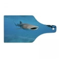 thumbnail image 1 of Shark Cutting Board, Giant Whale Shark and Underwater Photographer in Wildlife Diving Image, Tempered Glass Cutting and Serving Board, Wine Bottle Shape, Violet Blue Pale Grey, by Ambesonne, 1 of 1