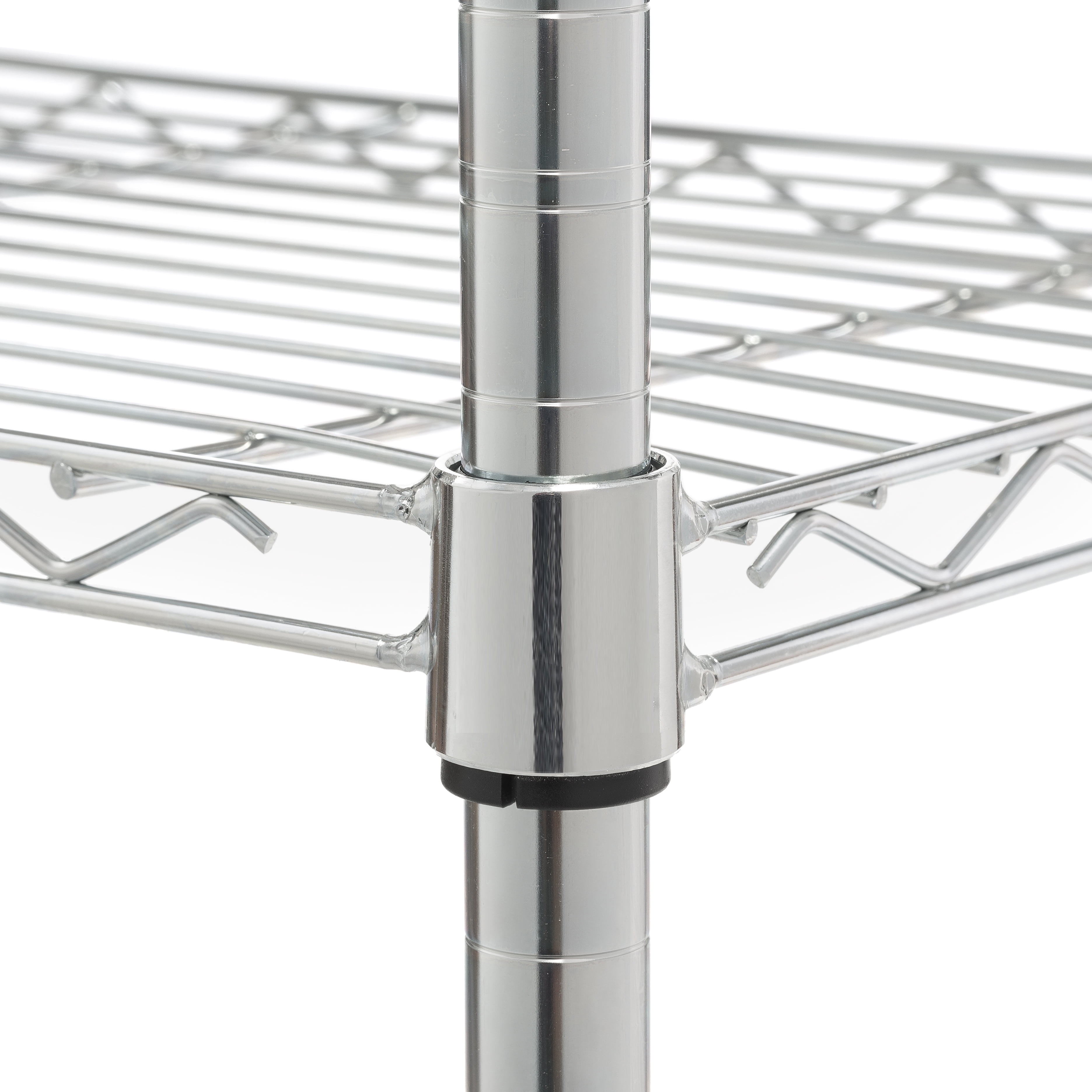 Hyper Tough 4 Shelf Steel Wire Shelving Tower with Caster 16"Dx16"Wx57.4"H, Chrome