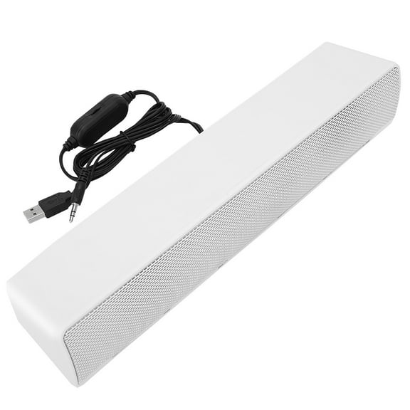 Dolby Soundbar Surround Sound Bars for Tv With Subwoofer,USB Wired Stereo Soundbar Music Player Bass Sound Box Input for PC Cellphones[White]