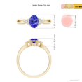 thumbnail image 4 of ANGARA Natural Oval Tanzanite Split Shank Ring with Trio Diamonds in 14K Yellow Gold for Women (Size-7x5mm) | December Birthstone, Anniversary, Jewelry Gift for Women | Natural Tanzanite Ring, 4 of 9
