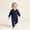 A116 Navy, variant on Baby Boys Girls Ribbed Knit Romper Long Sleeve Footless Jumpsuit Button Front One Piece Bodysuit Sleepwear Playwear Outfits