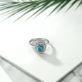 thumbnail image 4 of Gem Stone King 925 Sterling Silver Oval London Blue Topaz Halo Engagement Ring for Women (2.70 Cttw, Gemstone November Birthstone, Oval 8X6MM, Size 8), 4 of 4