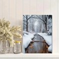 thumbnail image 2 of Qisvanset Framed Canvas Wall Art 12x16 Inch Snowy Forest River Winter Rustic Nature Decor, 2 of 5