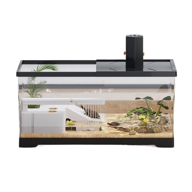 Turtle Jar Pequeño Paisaje Ecológico Escritorio Hogar con Protector Solar