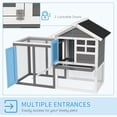thumbnail image 4 of 49" Weatherproof Wooden Rabbit Hutch With Slant Roof And Screened Outdoor Run, Grey, 4 of 7