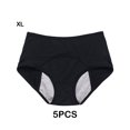 thumbnail image 3 of Minnieouse Bragas protectoras de cintura alta a prueba de fugas, entrepierna de algodón de doble capa para máxima protección, 5 pack/lote Ropa interior Negro XL+5 piezas, 3 of 6