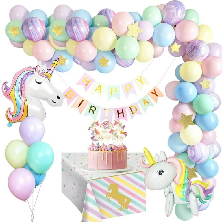 Unicorn Birthday Decoration for Girls 61Pcs Combo Set Happy Birthday  Decoration