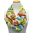 thumbnail image 3 of Tan Green Brown Abstract Print Infinity Scarf, 3 of 5