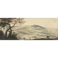 thumbnail image 2 of Peter Tillemans 24x12 Gold Ornate Framed and Double Matted Museum Art Print Titled - Landscape with Two Figures in the Foreground, 2 of 4