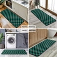 thumbnail image 6 of Teal and Black Checkerboard Pattern Kitchen Rug Mat,Kitchen Runner Rugs Non Skid Washable,Decorative Kitchen Floor Mats for Kitchen,Sink,Laundry,17"x47.2", 6 of 7