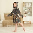 thumbnail image 4 of FORMRS Niños Bathrobe Unisex Hooded Robe Toddler Pajamas Sleepwear, Size 10-12T, Dark Floral Pattern, 4 of 7