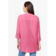 thumbnail image 2 of Woman Within Plus Size Rayon Three-Quarter Sleeve Effortless Tab-Front Blouse, 2 of 6