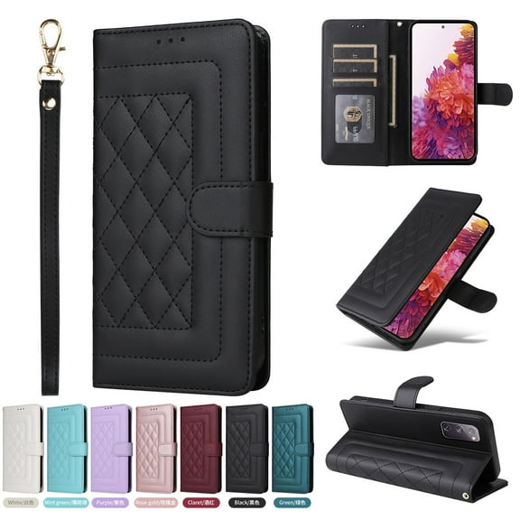 JTCASES Compatible with Samsung Galaxy S20 FE 5G 6.5 inch Case Wallet Flip Folio Case [Kickstand] with RFID Blocking Card Holders [Shockproof] Wrist Strap Cover for Men Women Girls, Black