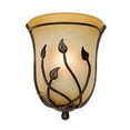 thumbnail image 2 of Regency Hill Leaf and Vine Pocket Farmhouse Rustic Wall Light Sconce Bronze Hardwire 8 1/2" Fixture Rimmed Amber Glass for Bedroom Bedside Bathroom, 2 of 7