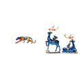 thumbnail image 1 of Estatua de reno, escultura, figura de animal, adorno caminando para decoración de estantería, interior, hogar, colección de arte en resina, pareja de, 1 of 8
