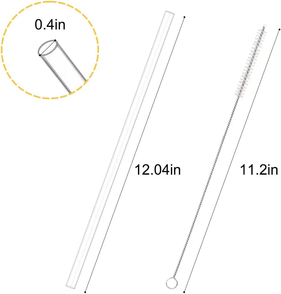 MLKSI Replacement Glass Straws for Stanley Cup Accessories, 8 Pack Reusable  Stra
