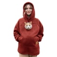 thumbnail image 2 of Stralyhd Unisex Hoodies Pet Holder Cozy Soft Sweatshirt with Dog Pouch Sharpa Warm Kangaroo Pouch Hoodie Hooded Small Animal Carrier Pullover Red M, 2 of 9