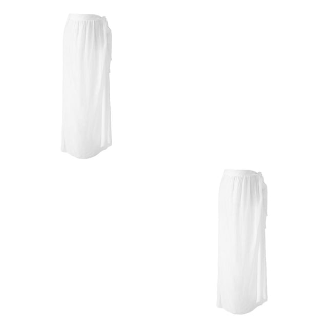 Sonducket de gasa para mujer, faldas para cubrirse, traje de baño, vacaciones, verano, playa, abrigo, ropa cómoda, ropa de playa blanca Type1 NO1