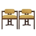 thumbnail image 4 of Miekor Furniture Indoor Upholstered Wood Dining Chair(Set of 2),Yellow+Walnut 45799, 4 of 15
