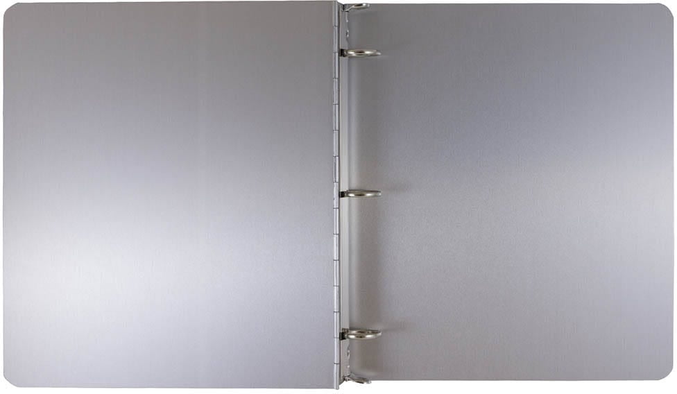 JAM Paper Aluminum 1-inch Binders, 3 Metal Rings, Silver, 1/Pack