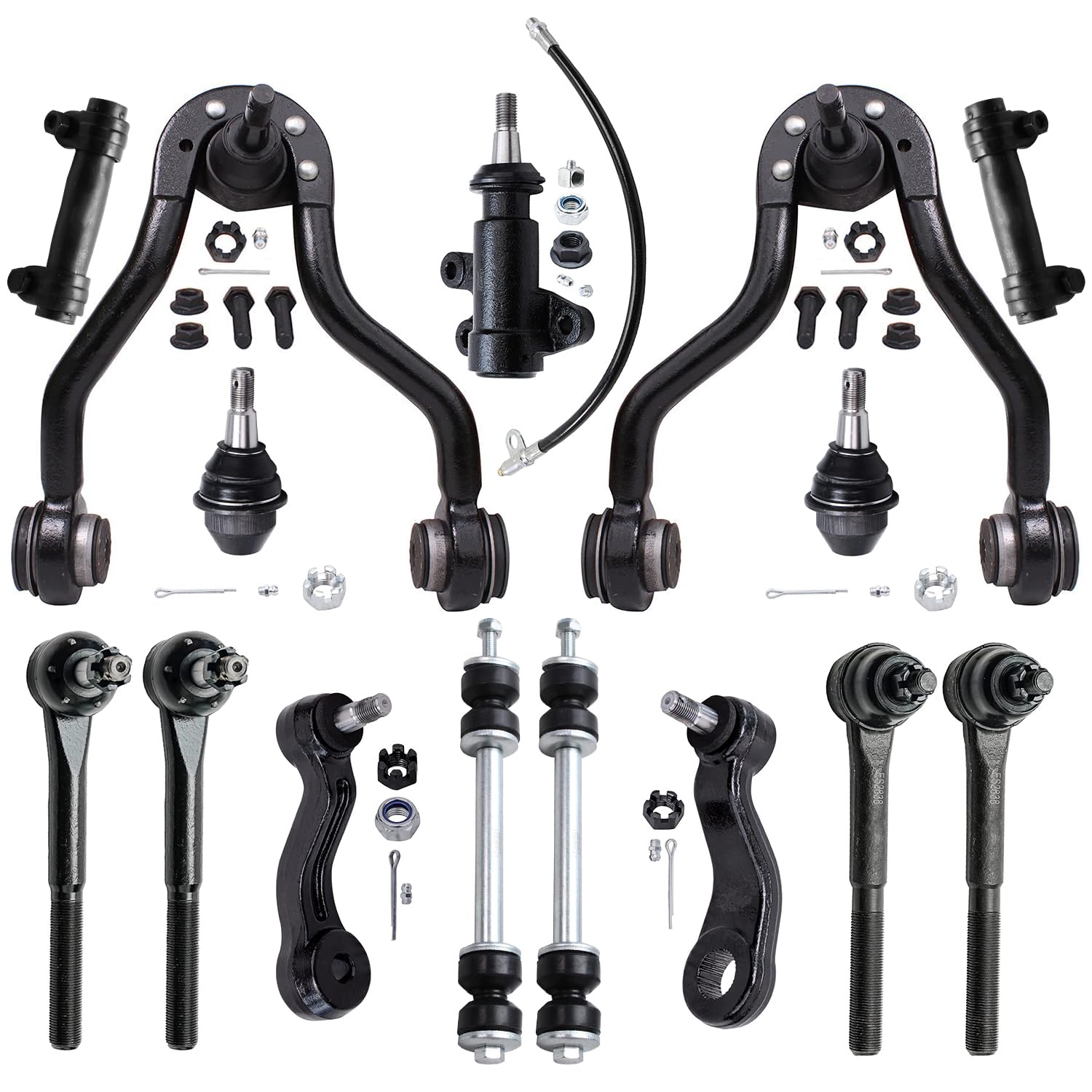 Detroit Axle Front Strut Assembly Kit For Volvo S60 S80 V70 - Includes Struts, Tie Rods, Sway Bars, 10-Year Warranty