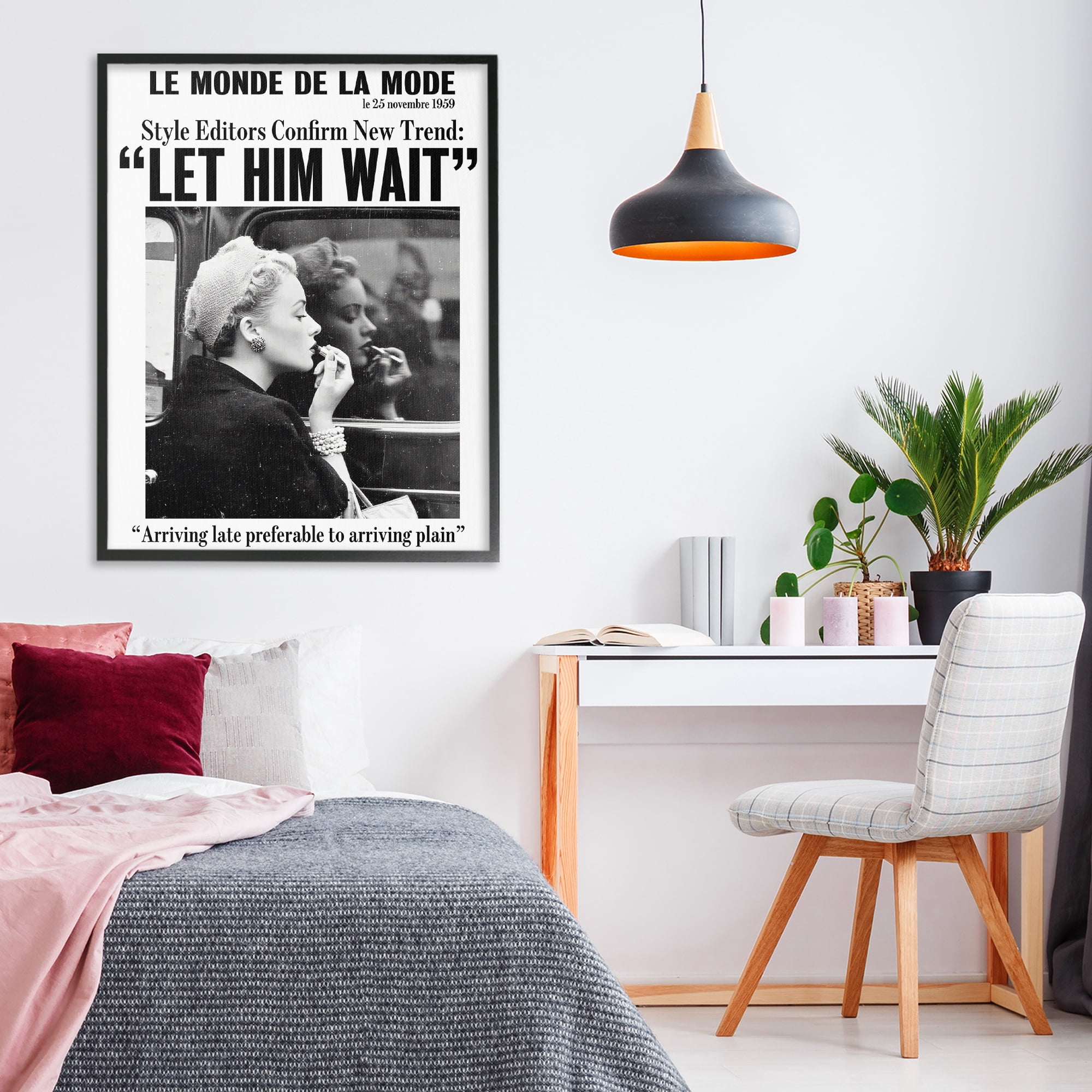 Stupell Industries Let Him Wait Advice Black Framed Giclee Art, design by Annabelle Hall