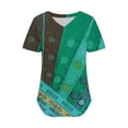 thumbnail image 5 of V-Neck Printed Casual Pullover for Women, Short Sleeve, Soft Cotton Blend, Regular Length, Spring Summer Wear, Hand Wash Cold, 5 of 5