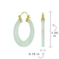 thumbnail image 4 of Bling Jewelry Womens Light Green Jade CZ Hoop Earrings 14K Gold Plated Sterling Silver 1.2 Inch, 4 of 4