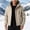Khaki, variant on YLSDY Mens Rain Shell Jacket Regular Short Detachable Hood Full Zip Outer Coat, Multi Zip Cargo Pockets Wind Block Seams for Rainy Hikes Camp Days Red XXL