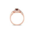 thumbnail image 4 of 9/10 Carat (Ctw) Oval Garnet Crossover Ring 10K Rose Pink Gold with Diamonds for Women, 4 of 6
