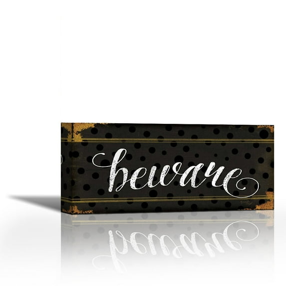 Beware - Contemporary Fine Art Giclee on Canvas Gallery Wrap - wall décor - Art painting - 27 x 12 Inch - Ready to Hang