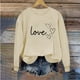 thumbnail image 2 of Sudadera Penkiiy Valentine para mujer: lindas camisetas del día de San Valentín Love Heart Graphic Print Suéter de manga larga L Khaki, 2 of 5
