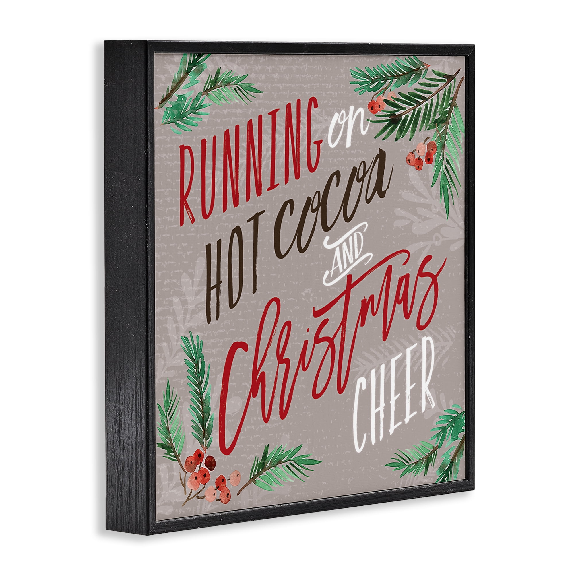 Stupell Industries Cocoa & Christmas Cheer Holiday Painting Black Framed Art Prints Wall Art, 17 x 17