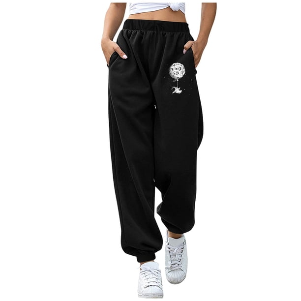 Gibobby leggings deportivos para mujer Pantalones elásticos de cintura de otoño para entrenamiento, pantalones estampados de Color para el de invierno para mujer cálidos sólidos(Blanco, L)